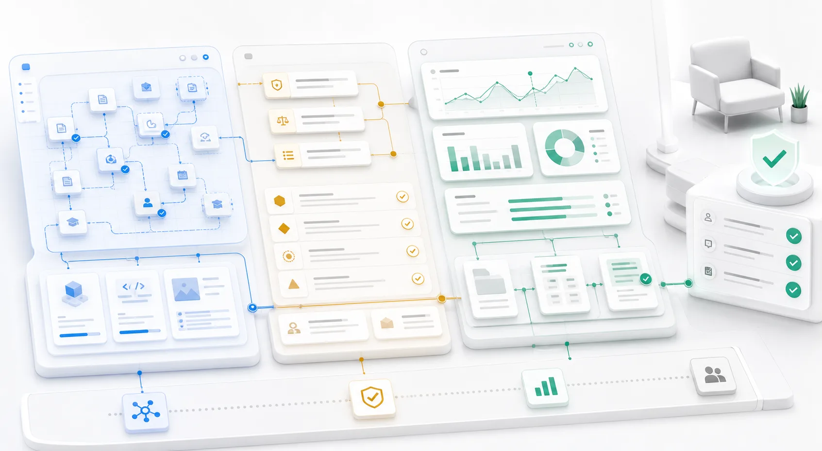 Workbench connecting coverage design, expert judgment, cases, evaluation evidence, and improvement.
