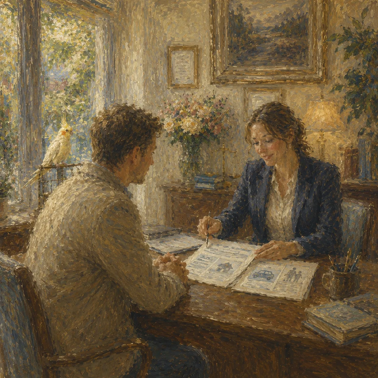 An impressionist study with documents under review